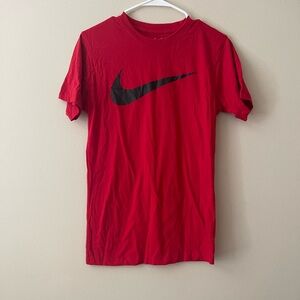 Nike Red Short Sleeve Tee with Black Logo